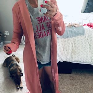 Beautiful Pink Satin Lined Duster